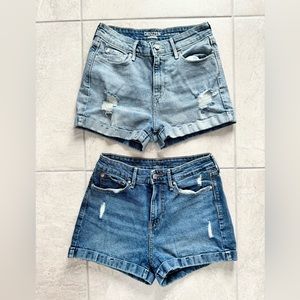 Bundle Denizen Levis High Rise Mom Stretch Jean Shorts Size 3 W26 And 5 W27